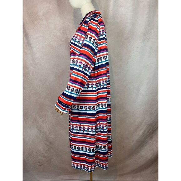 Vintage 1970s Psychedelic Print Dress Plus Size XL Mod MCM Disco Groovy Retro - Picture 6 of 11